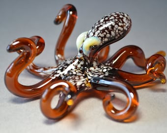Creepy Cute Octopus Art Octopus Glass Sculpture Gift for Men or Boyfriend Gift Animal Art or Nautical Squid Tentacle and Coastal Wall Art