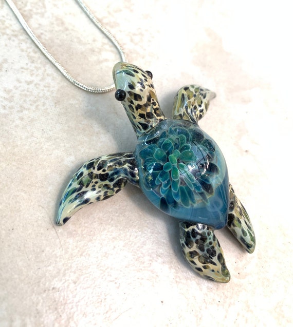 Sea Turtle Pendant Necklace Sea Turtle Jewelry Gift for Him - Etsy