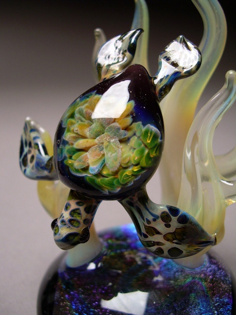 Glass Sea Turtle Sculpture Ocean Art Diving Blown Glass - Etsy