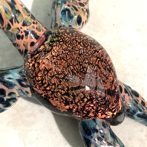 Dichroic Red/Orange Sea Turtle Pendant , Ladies Gift, Beach Gift, Jewelry Necklace, Love that Red image 5