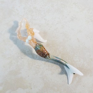 Mermaid Pendant Mermaid Tail Blown Glass Jewelry Ocean Art Mermaid Necklace Fish Mermaid Jewelry Ariel Figurine Mermaids image 6