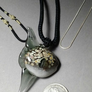 Mola Mola Pendant Ocean Jewelry Blown Glass Necklace Sun Fish Pendant Beach Glass Ocean Decor Nautical Collection image 5