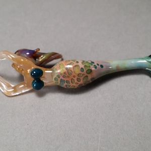 Mermaid Pendant Necklace Mermaid Design Glass Art Jewelry Handcrafted Blown Glass Beach Lover Gift for Her Unique Gift Idea