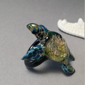 Ring Turtle Gifts Blown Glass Surf Jewelry Gold Sea Turtle Ring Beach Jewelry Rings Jewellery
