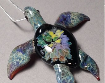 Rainbow Sea Turtle Pendant Best Friend Gift Idea Girlfriend Gift Jewelry for Women  Purple Luster