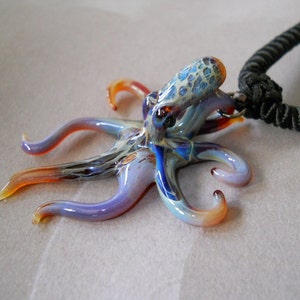 Octopus Pendant Jewelry Necklace Blown Glass Octopus Gift for Him or Her Beach party gift Idea