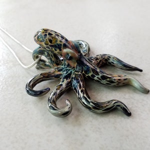 Octopus Pendant Necklace Jewelry Hand Blown Glass Octopus Necklace Gift for my Girlfriend