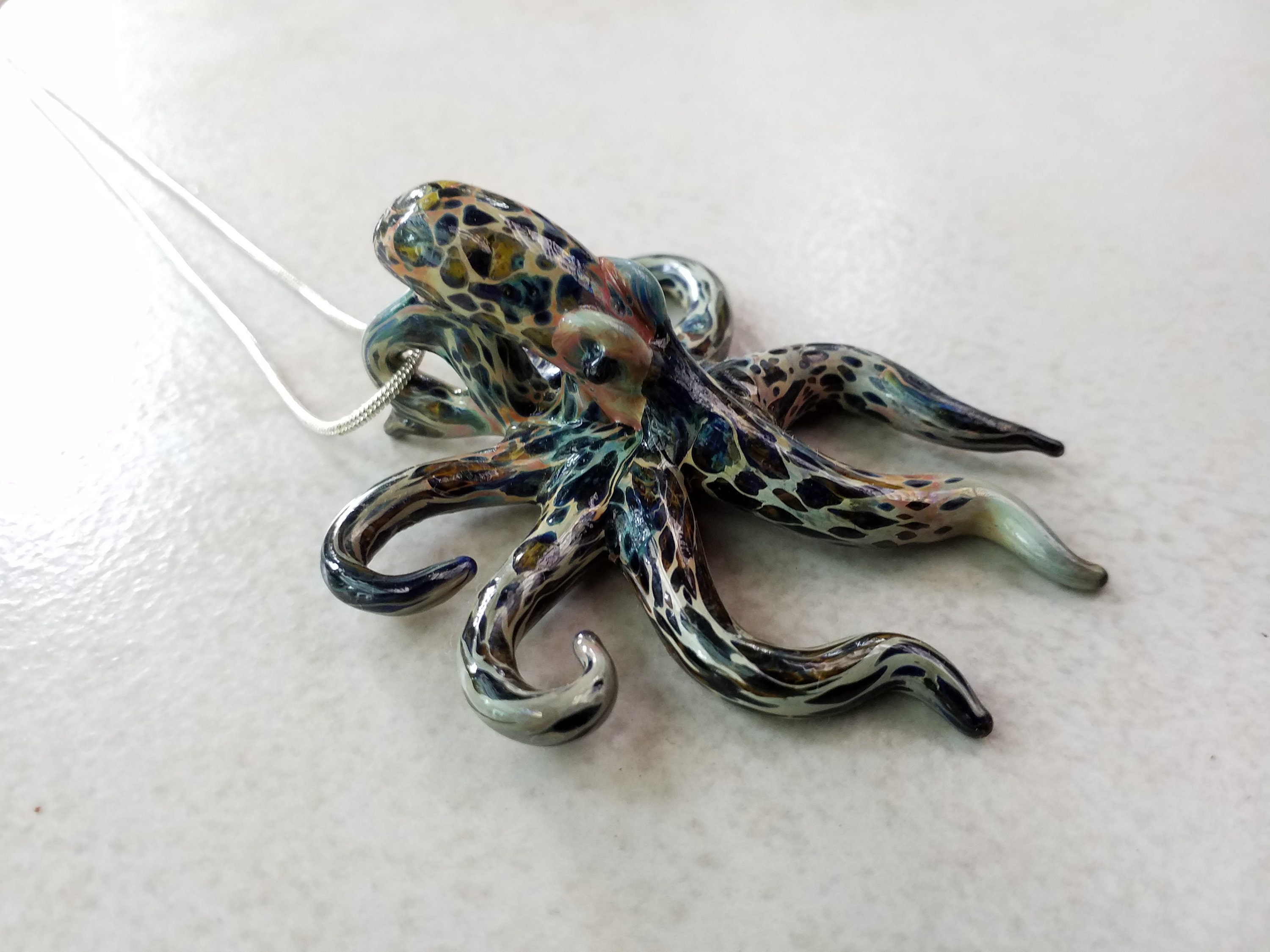 Octopus Necklace Glass - Etsy UK