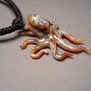 Glass Octopus Pendant, Beach Party Jewelry, Octopus Necklace, Blown Glass Squid, Perfect Etsy gift for yourself or friend