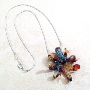 Octopus Necklace Pendant Nautical Jewelry Statement Octopus Necklace Artisan made Handblown Glass Best Friend Gift Idea for Graduation