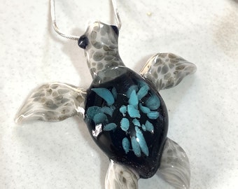 Baby Sea Turtle Pendant: Save the  Ocean Necklace Jewelry