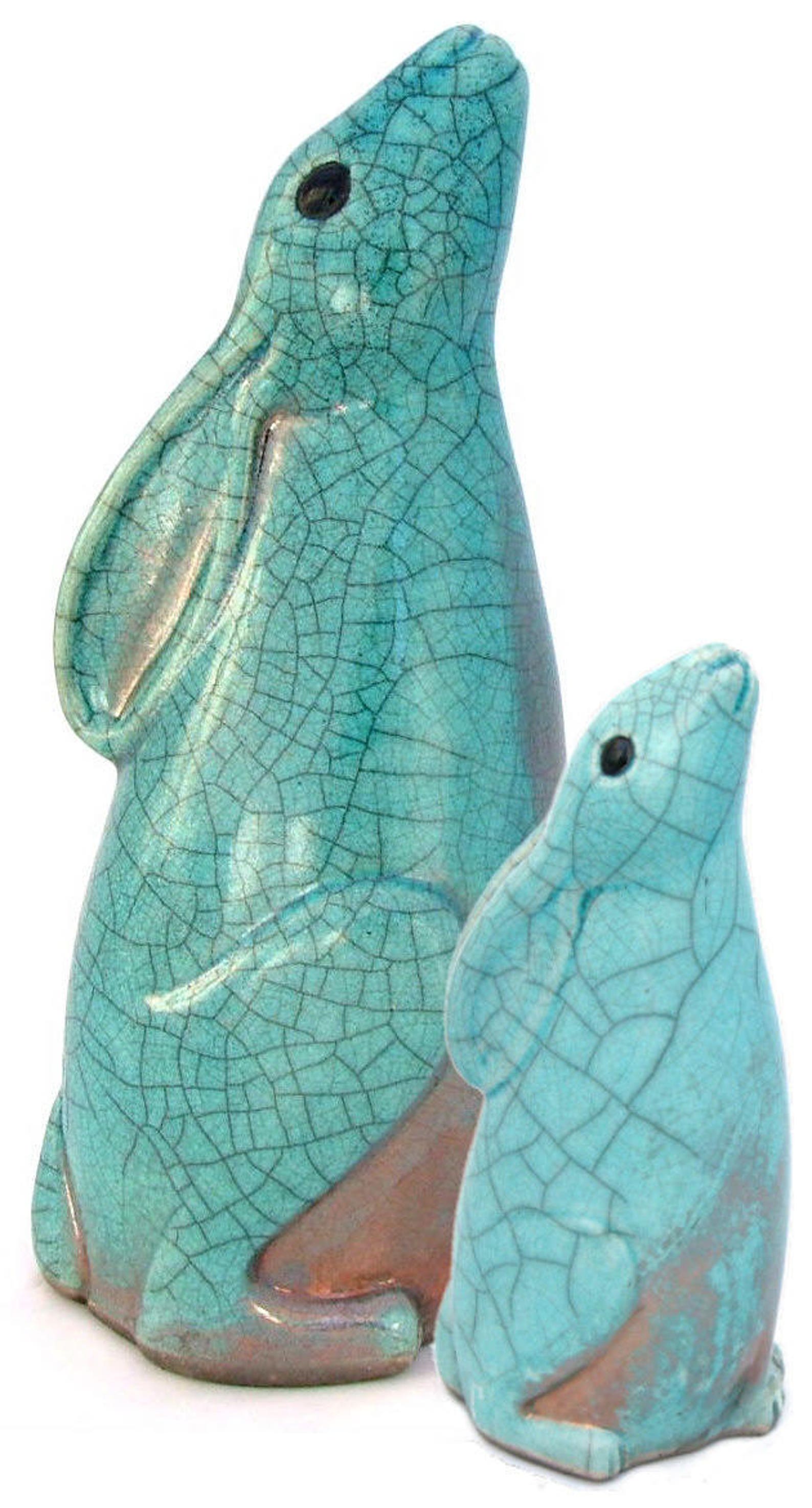 Small Moon Gazing Hare Ceramic Raku Fired Animal Sculpture Pottery - Etsy