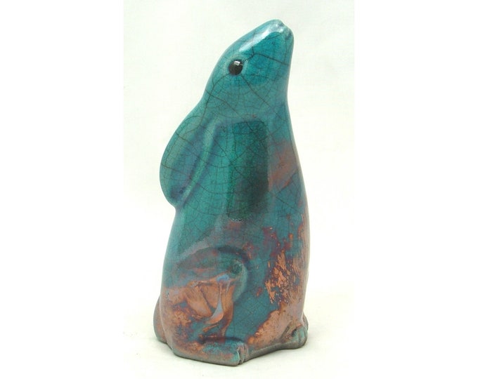 Small Moon Gazing Hare Ceramic Raku Fired Animal Sculpture Pottery - Etsy