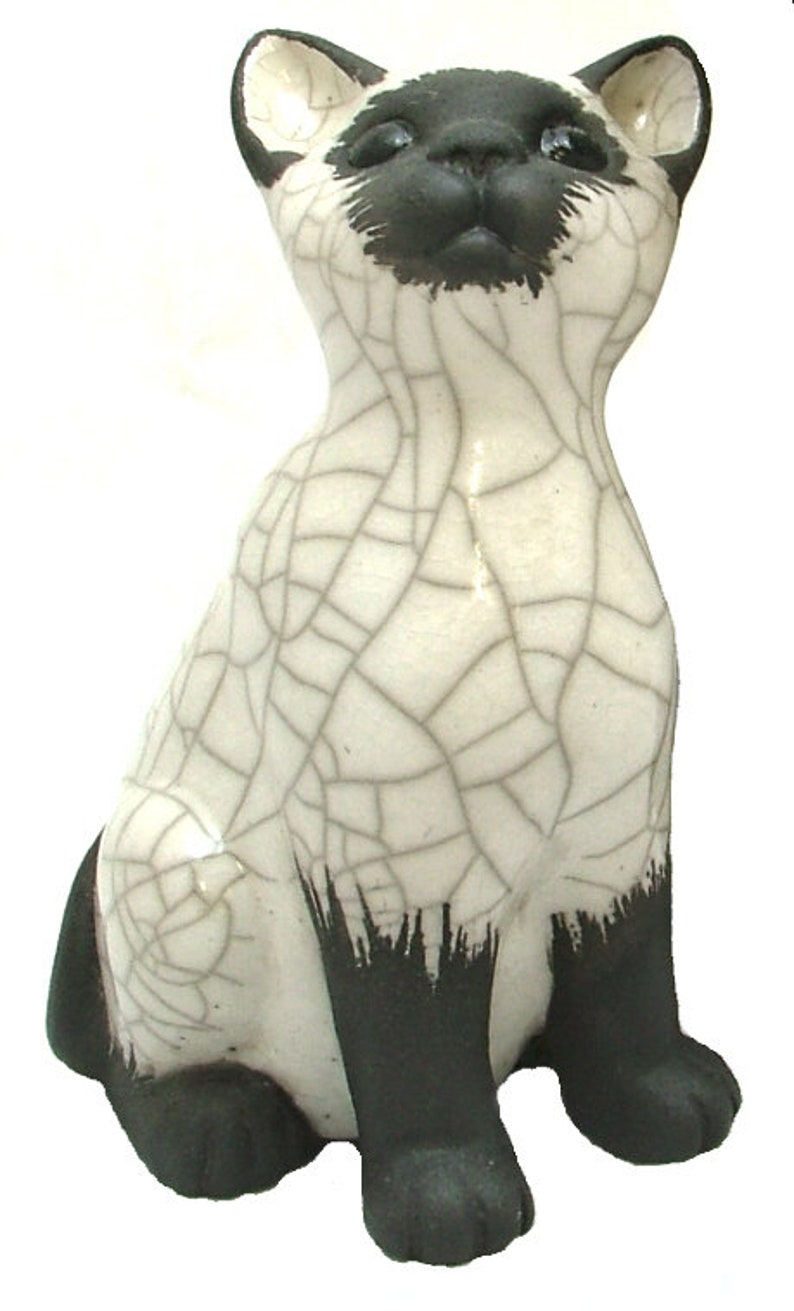 Sitting Kitten Cat Sculpture Ceramic Raku Fired Sculpture Etsy