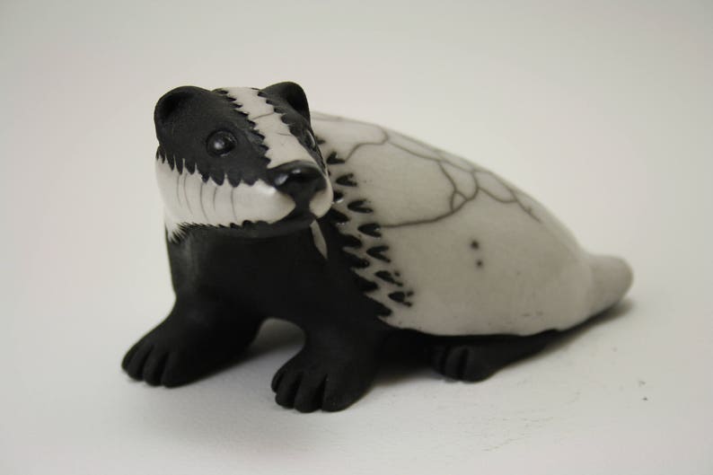 Badger Ceramic Raku Fired Pottery Animal British Wildlife Etsy