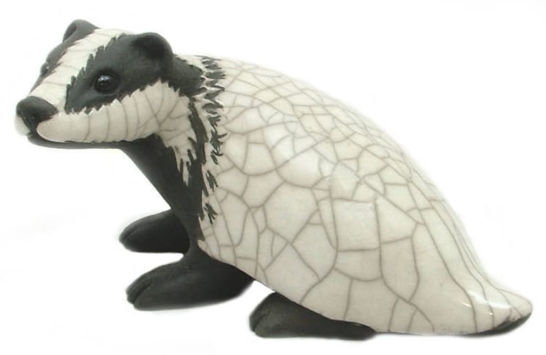 Badger Ceramic Raku Fired Pottery Animal British Wildlife Etsy