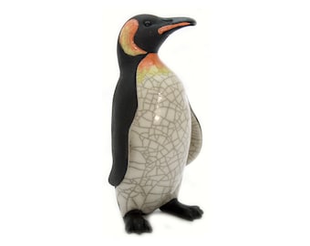 Emperor Penguin - ceramic raku fired sculpture