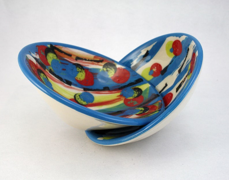 Handthrown small ceramic patterned bowl, Nibbles snack tapas dipping dish, jewellery ring bowl pottery image 5