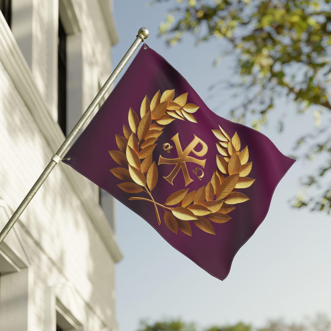 Chi Rho Christian Banner: Purple & Gold Byzantine Style Flag - Etsy