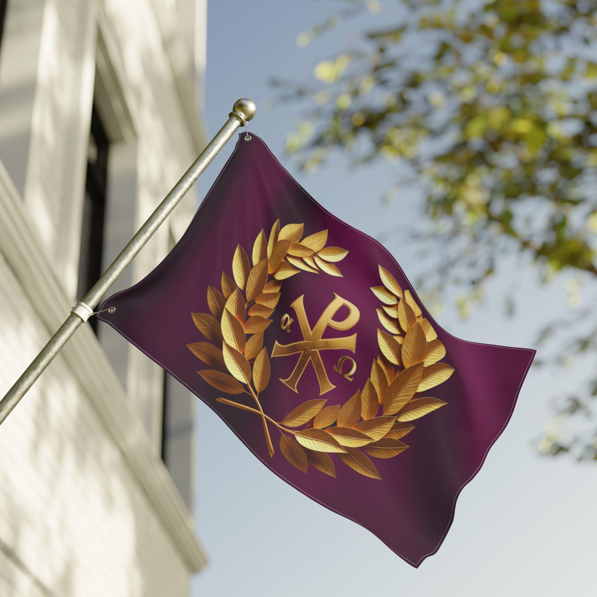 Chi Rho Christian Banner: Purple & Gold Byzantine Style Flag - Etsy