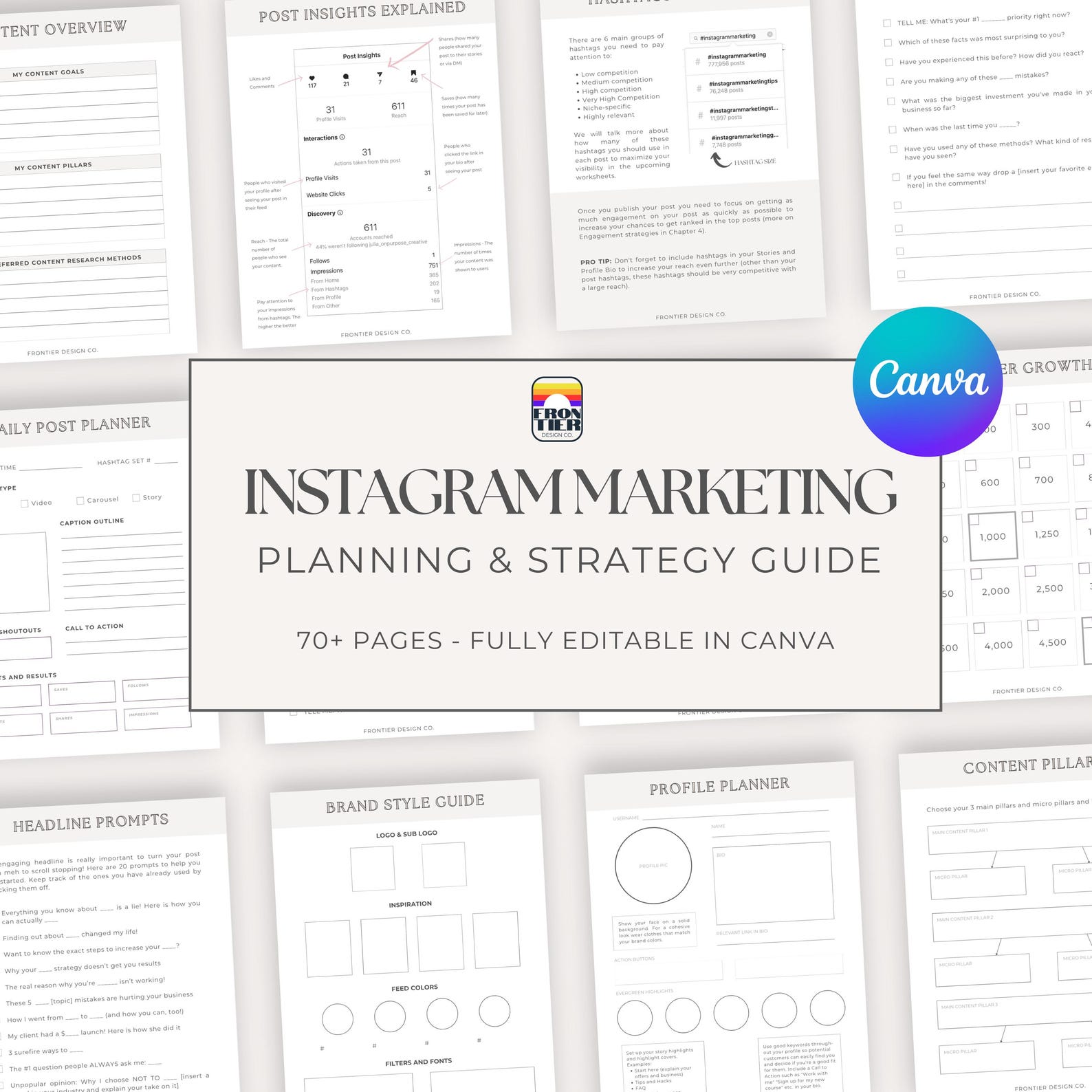Social Media Planner Instagram Marketing Strategy Content Planner
