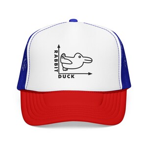 Camiseta divertida para hombre, gorra trucker de espuma con diseño de conejo y pato, gorra trucker sarcástica unisex, gorra de humor para adultos, gorra snapback de malla, regalo de viaje para él o ella.