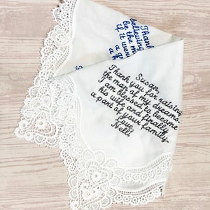 Fazzoletto bifacciale - Fazzoletto in pizzo - Fazzoletto personalizzato - Fazzoletto ricamato - Fazzoletto da sposa - Matrimonio personalizzato