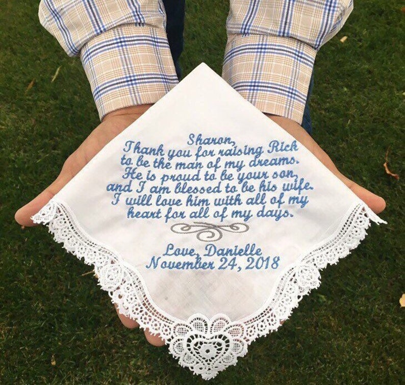 Regency style embroidered hankerchief