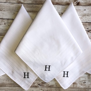 Three pack Personalized Handkerchiefs Hankies Custom customized Monogramed