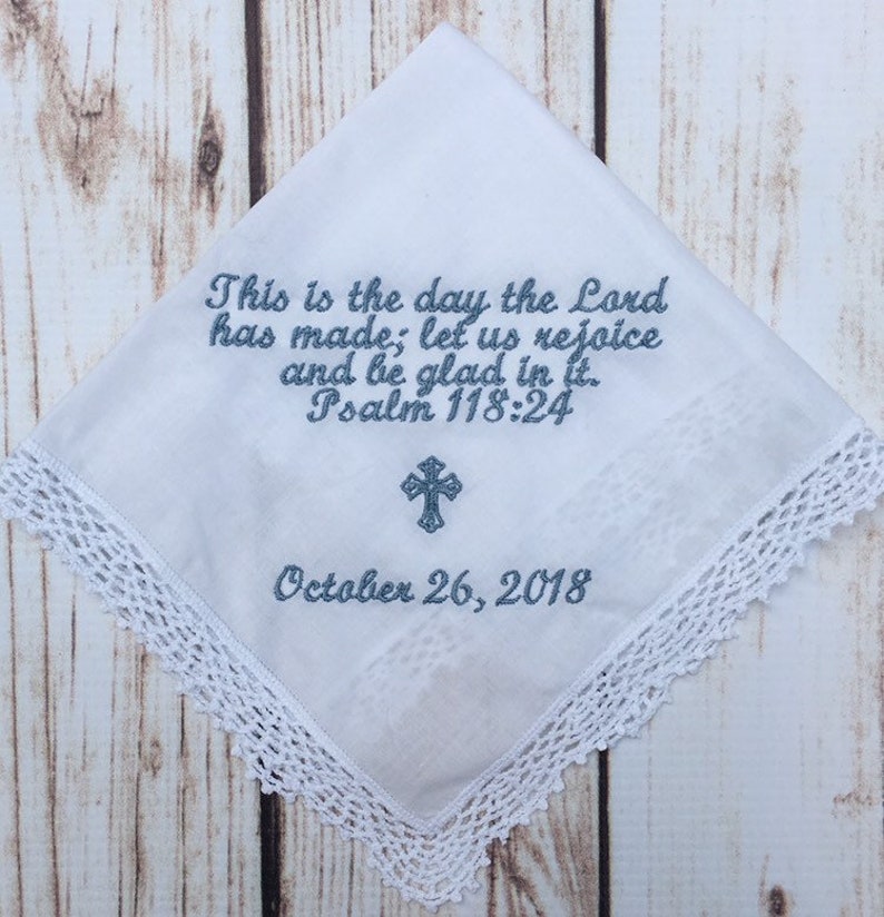 baptism Personalized Wedding Handkerchief Lace Hankie Lace Handkerchief