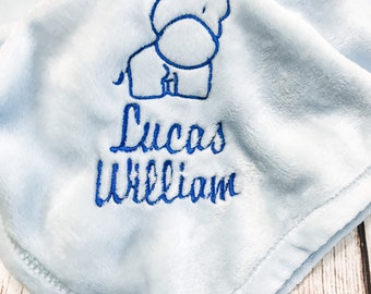 Custom Baby Blanket - Embroidered Baby Blanket - Personalized Baby Blanket - Baby Animal Blanket - Receiving Blanket - Custom Color Blanket