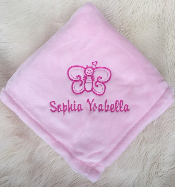 etsy embroidered baby blanket