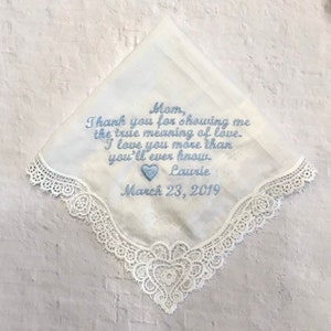 Fazzoletto di pizzo - Fazzoletto di pizzo - Fazzoletto personalizzato - Fazzoletto ricamato - Fazzoletto da sposa - Fazzoletto da sposa personalizzato