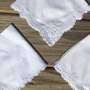 Lace Handkerchief Lace Hankie Custom Handkerchief Embroidered Handkerchief Bridal Handkerchief Personalized Wedding Handkerchief image 3