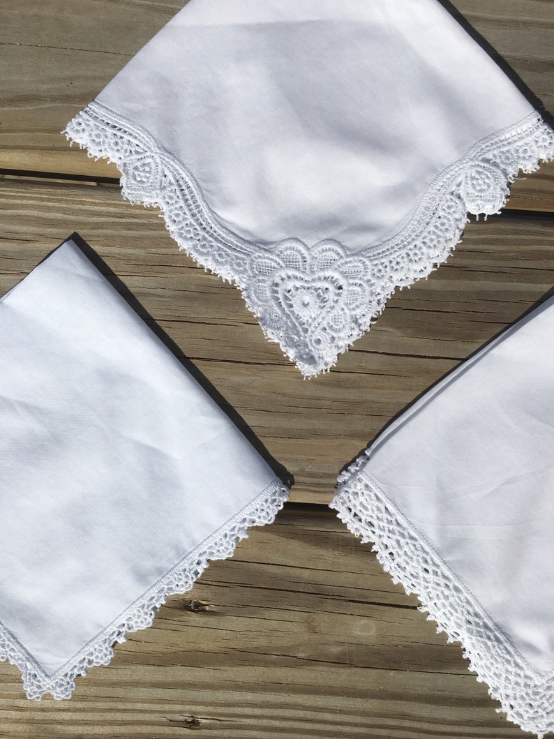 Lace Handkerchief Lace Hankie Custom Handkerchief Embroidered Handkerchief Bridal Handkerchief Personalized Wedding Handkerchief image 3