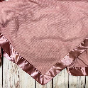 Blank Satin edge Waffle Blanket GREAT BABY GIFT no embroidery