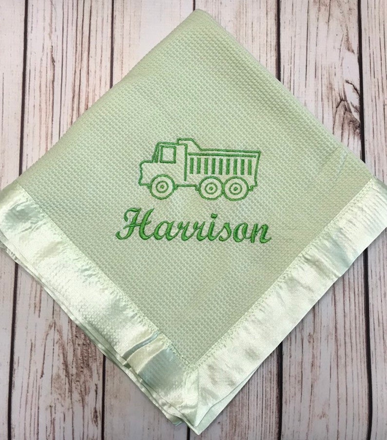 Satin Edge Waffle Blanket Personalized Embroidered GREAT BABY Etsy UK