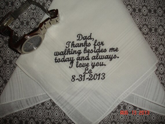 MOTHER OF THE GROOM WEDDING GIFT PERSONALISED HANDKERCHIEF HANKIE EMBROIDERED