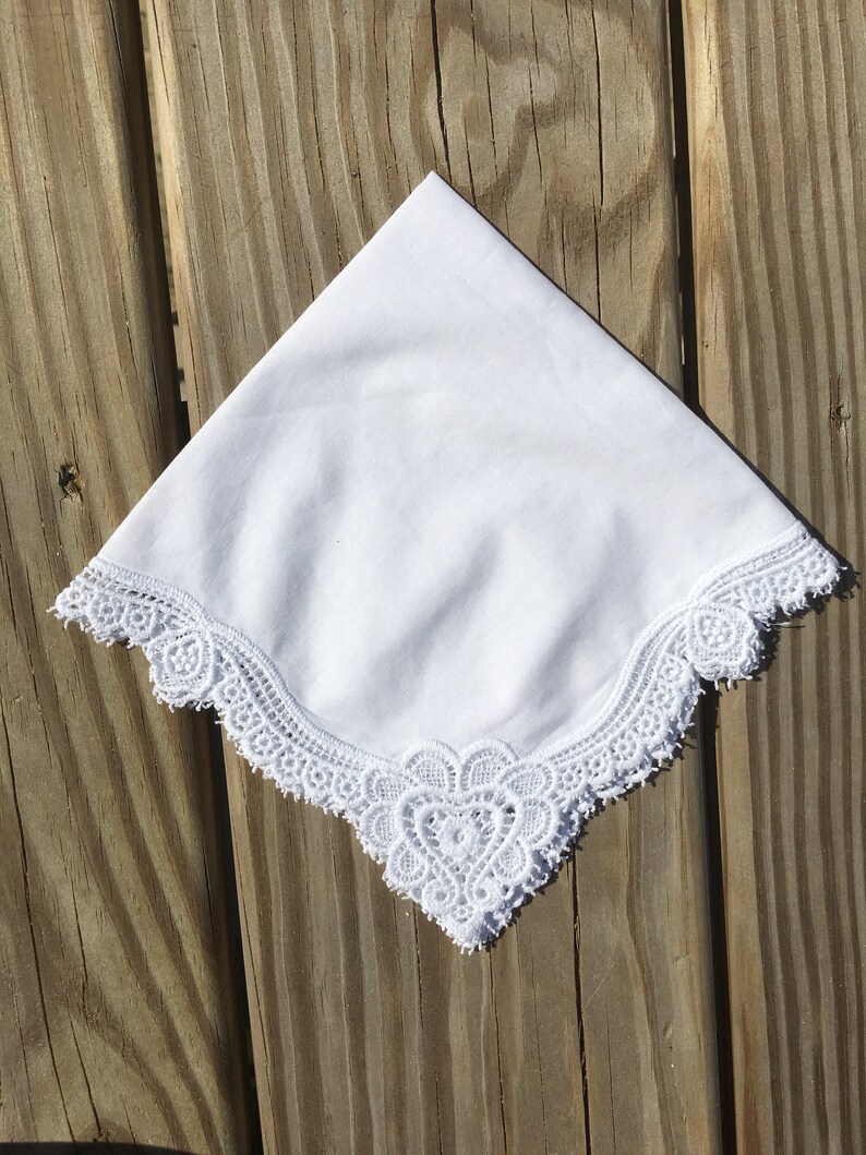 baptism Personalized Wedding Handkerchief Lace Hankie Lace Handkerchief