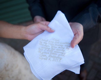 Custom Handkerchief - Personalized Handkerchief - Embroidered Handkerchief - Monogrammed Handkerchief - Groom Gifts - Wedding Party Gifts