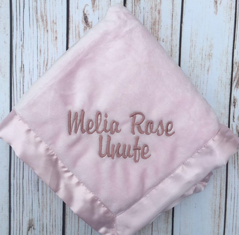 Satin Edge Personalized Embroidered Baby Blanket GREAT BABY Etsy