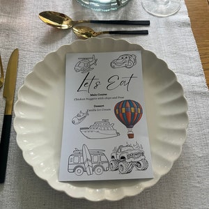 Menu dla dzieci i kolorowanki - Podróże