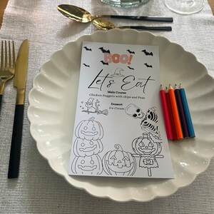 Menu dla dzieci i kolorowanka - Halloween