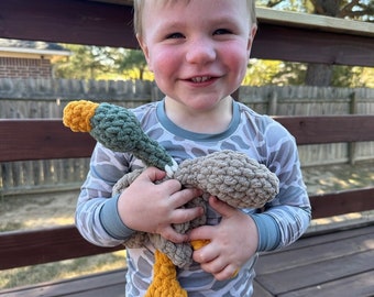Crochet Mallard Duck Lovey - Soft Baby Blanket, Shower Gift