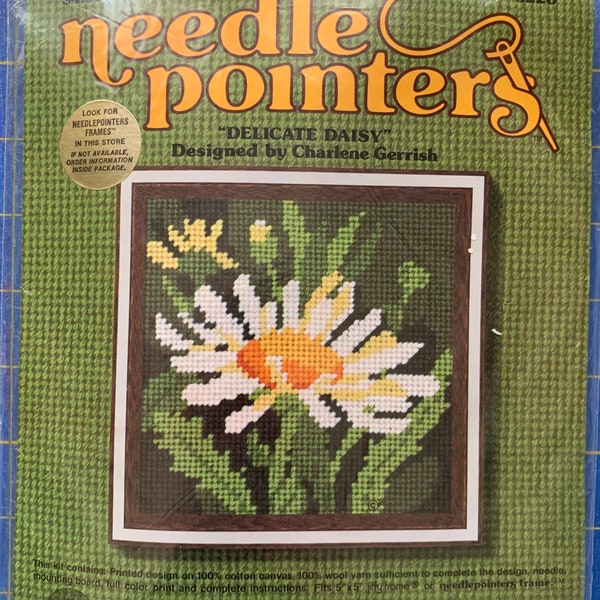 Vintage Needlepoint Kit - Delicate Daisy - NIP - 1977