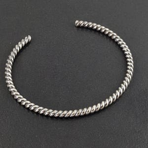 Twisted Wire Cuff sterling silver michele grady jewelry stacking layering bracelet thin narrow cuff oxidized antiqued image 4
