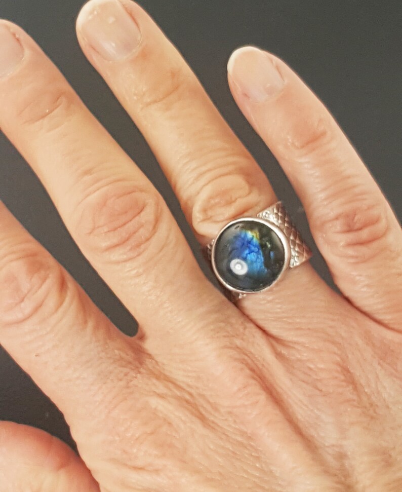 statement ring labradorite oxidized michelle grady michele grady labradorite jewelry size 8 ring Labradorite Ring ring band