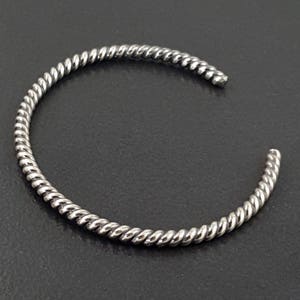Twisted Wire Cuff sterling silver michele grady jewelry stacking layering bracelet thin narrow cuff oxidized antiqued image 6