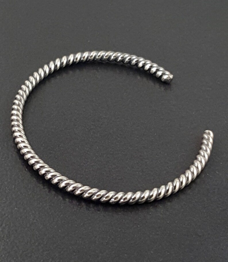 Twisted Wire Cuff sterling silver michele grady jewelry stacking layering bracelet thin narrow cuff oxidized antiqued image 6