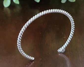 Twisted Wire Cuff sterling silver michele grady jewelry stacking layering bracelet thin narrow cuff oxidized antiqued